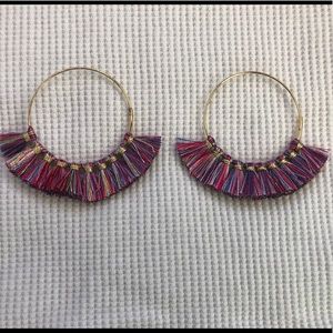 Loft tassel hoop earrings